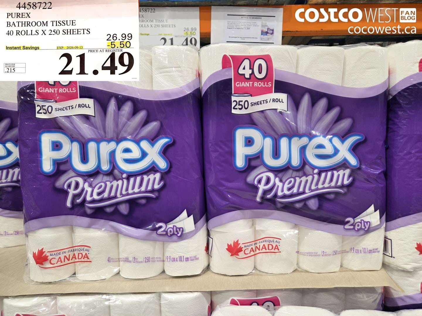 purex bathroom tissue 40 rolls x 250 sheets
