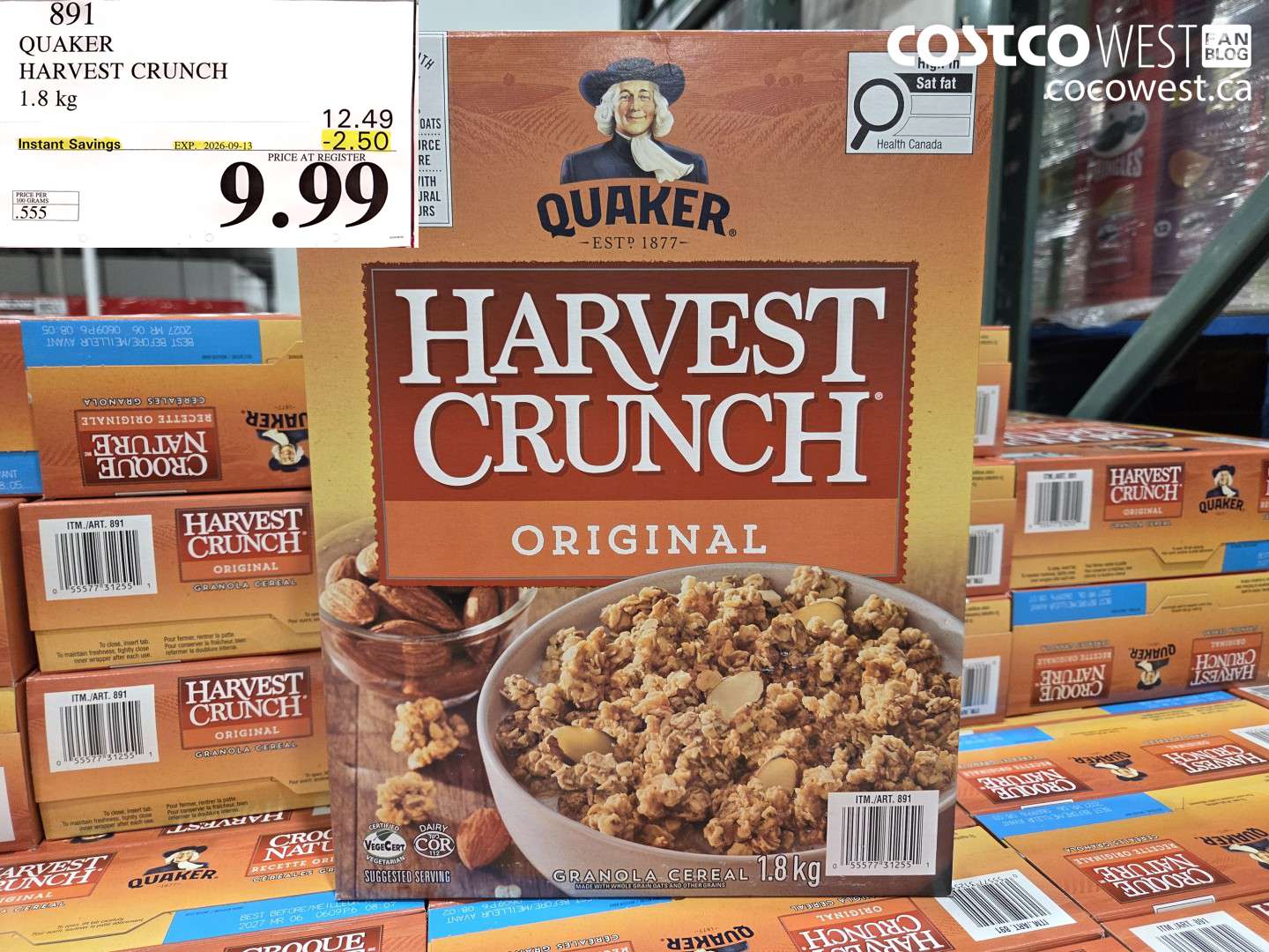 quaker harvest crunch 18 kg