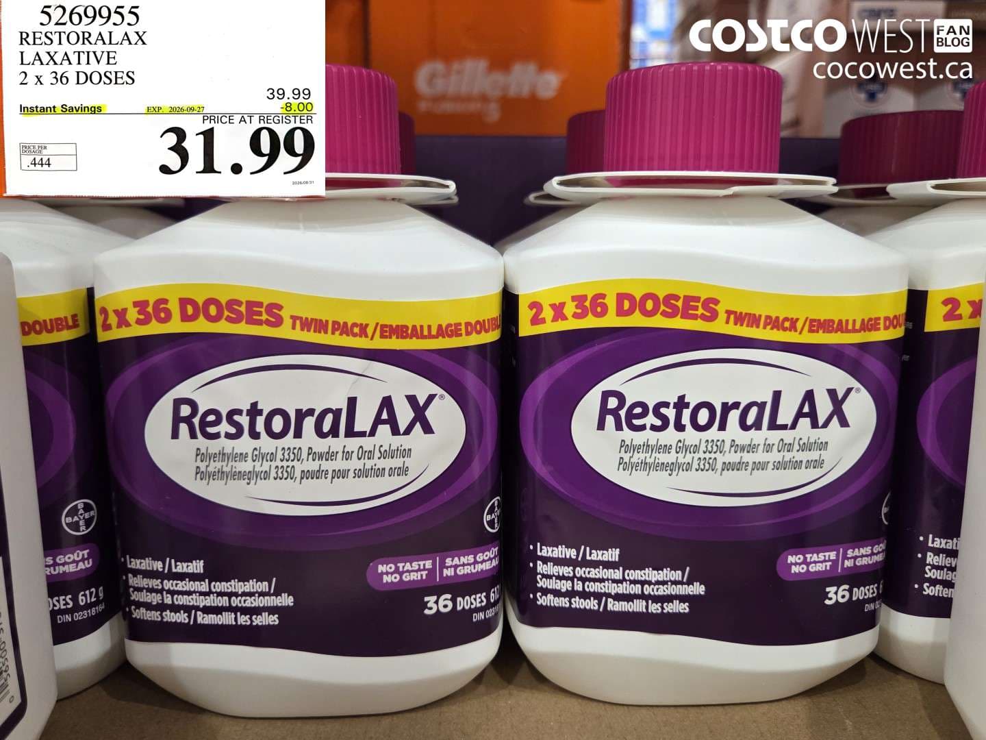 restoralax laxative 2 x 36 doses