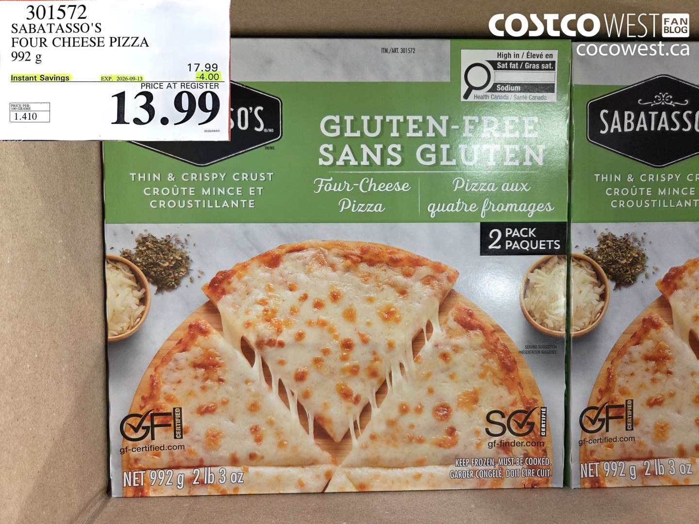 sabatassos four cheese pizza 992 g