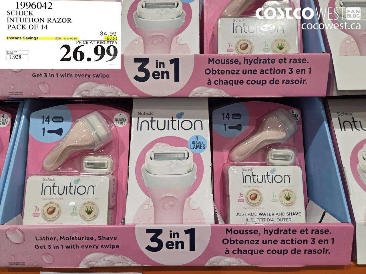schick intuition razor pack of 14