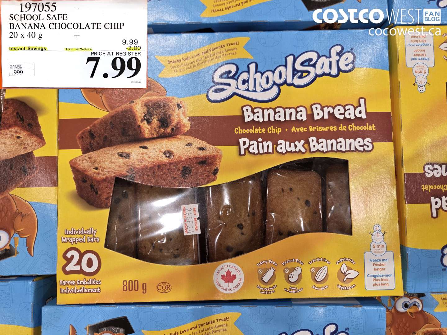 school safe banana chocolate chip 20 x 40 g