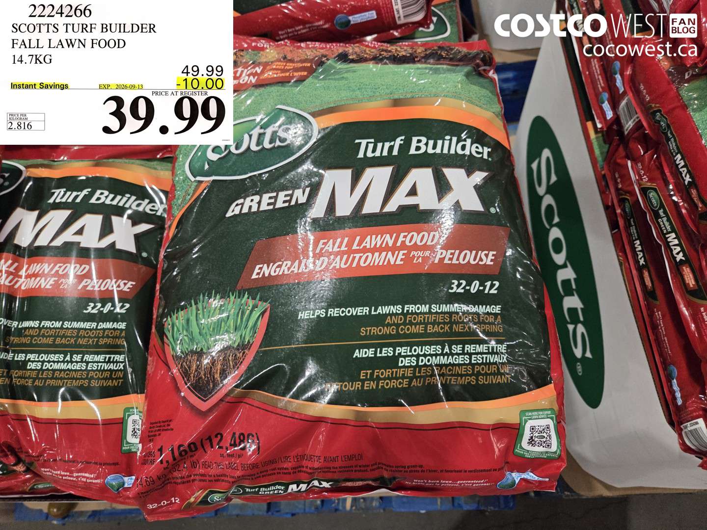 scotts turf builder fall lawn food 147kg