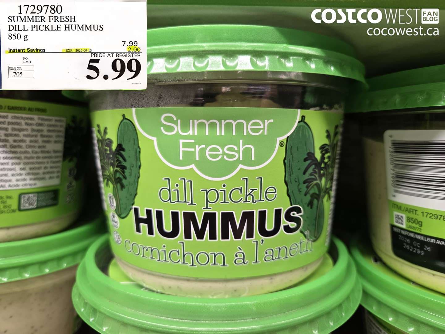SUMMER FRESH DILL PICKLE HUMMUS 850 G