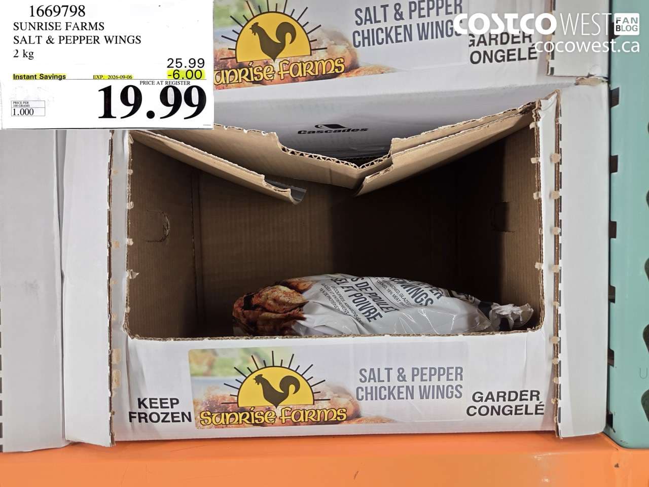 sunrise farms salt  pepper wings 2 kg