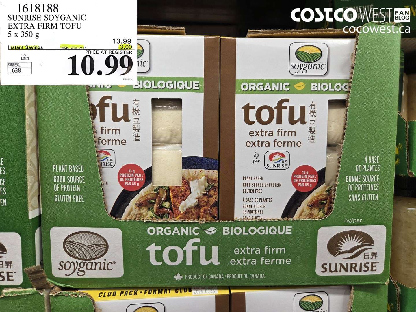 sunrise soyganic extra firm tofu 5 x 350 g