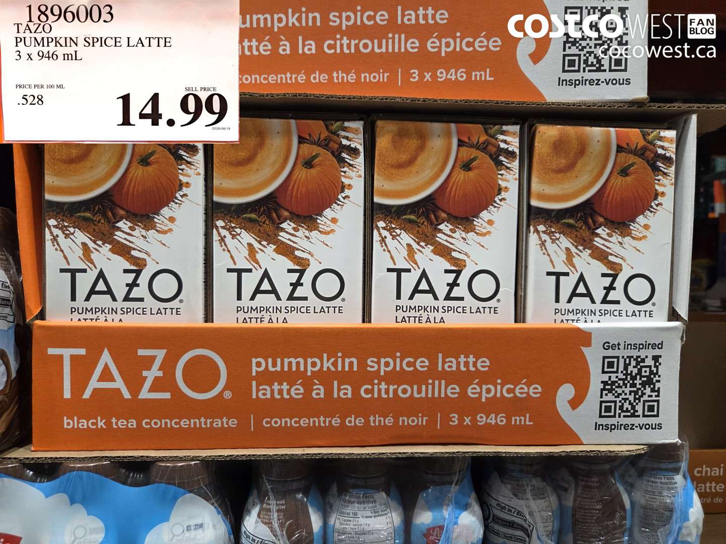 tazo pumpkin spice latte 3 x 946 ml