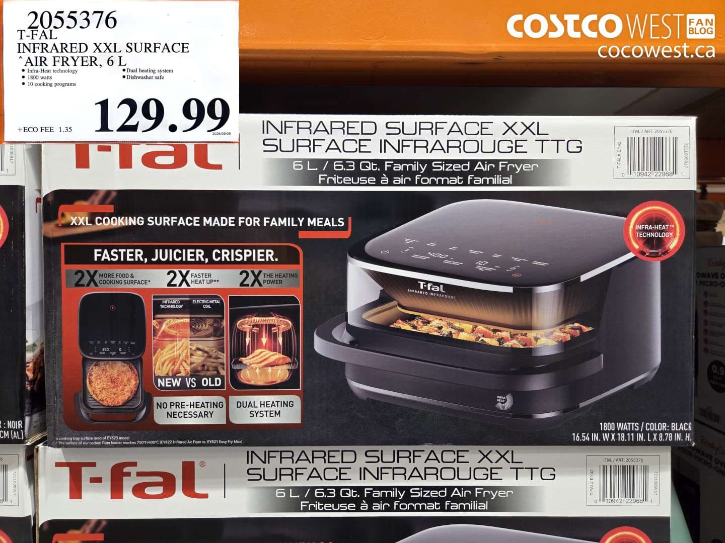 T-FAL INFRARED XXL SURFACE AIR FRYER, 6 L