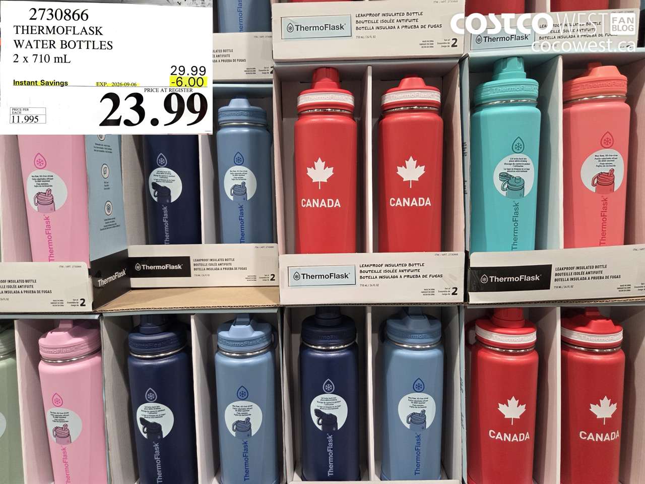 thermoflask water bottles 2 x 710 ml