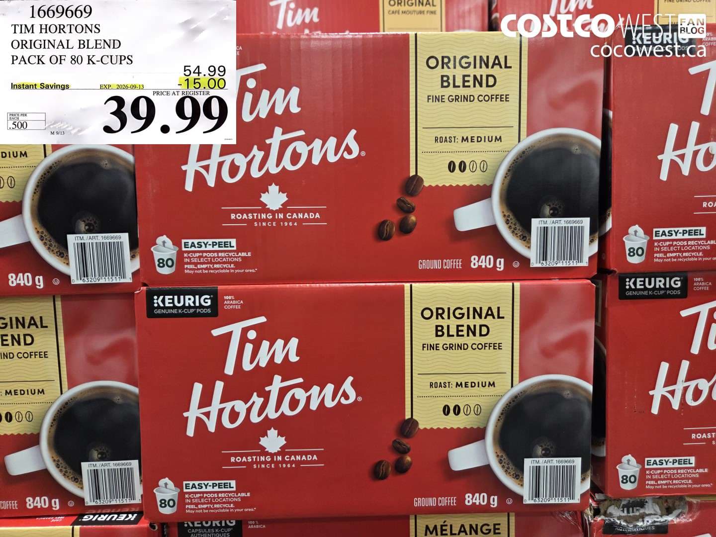 tim hortons original blend pack of 80 kcups