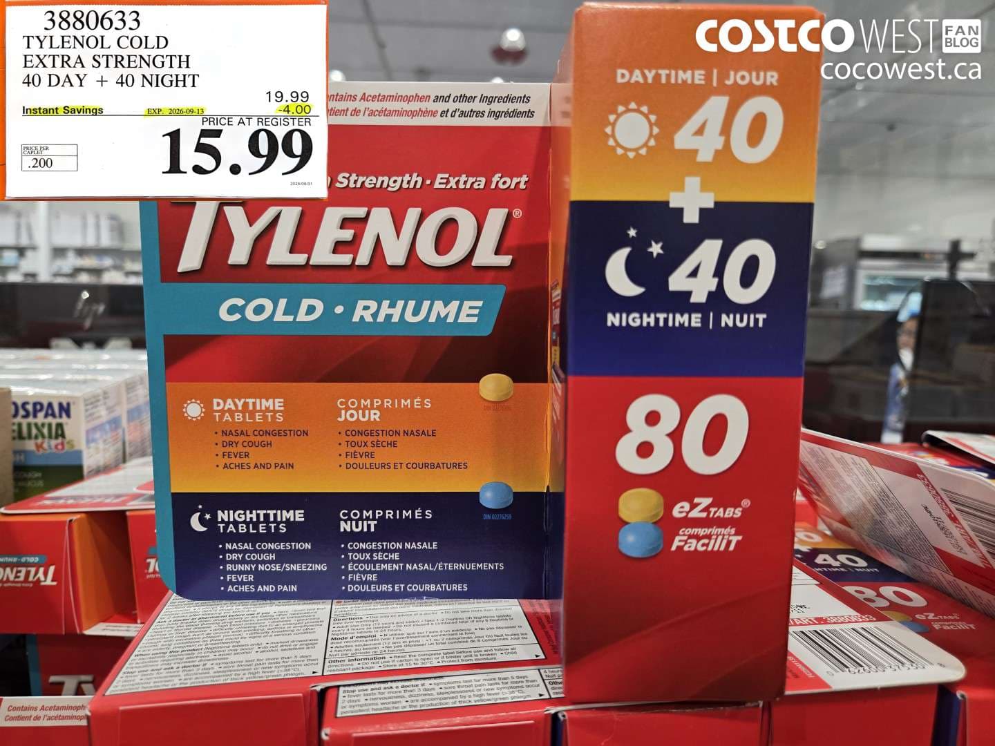 tylenol cold extra strength 40 day  40 night
