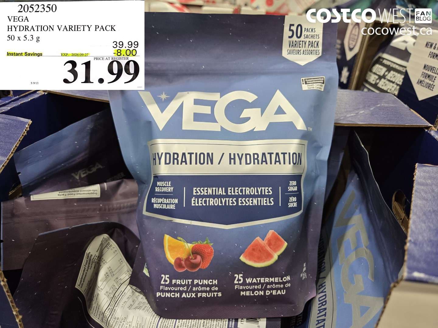 vega hydration variety pack 50 x 53 g