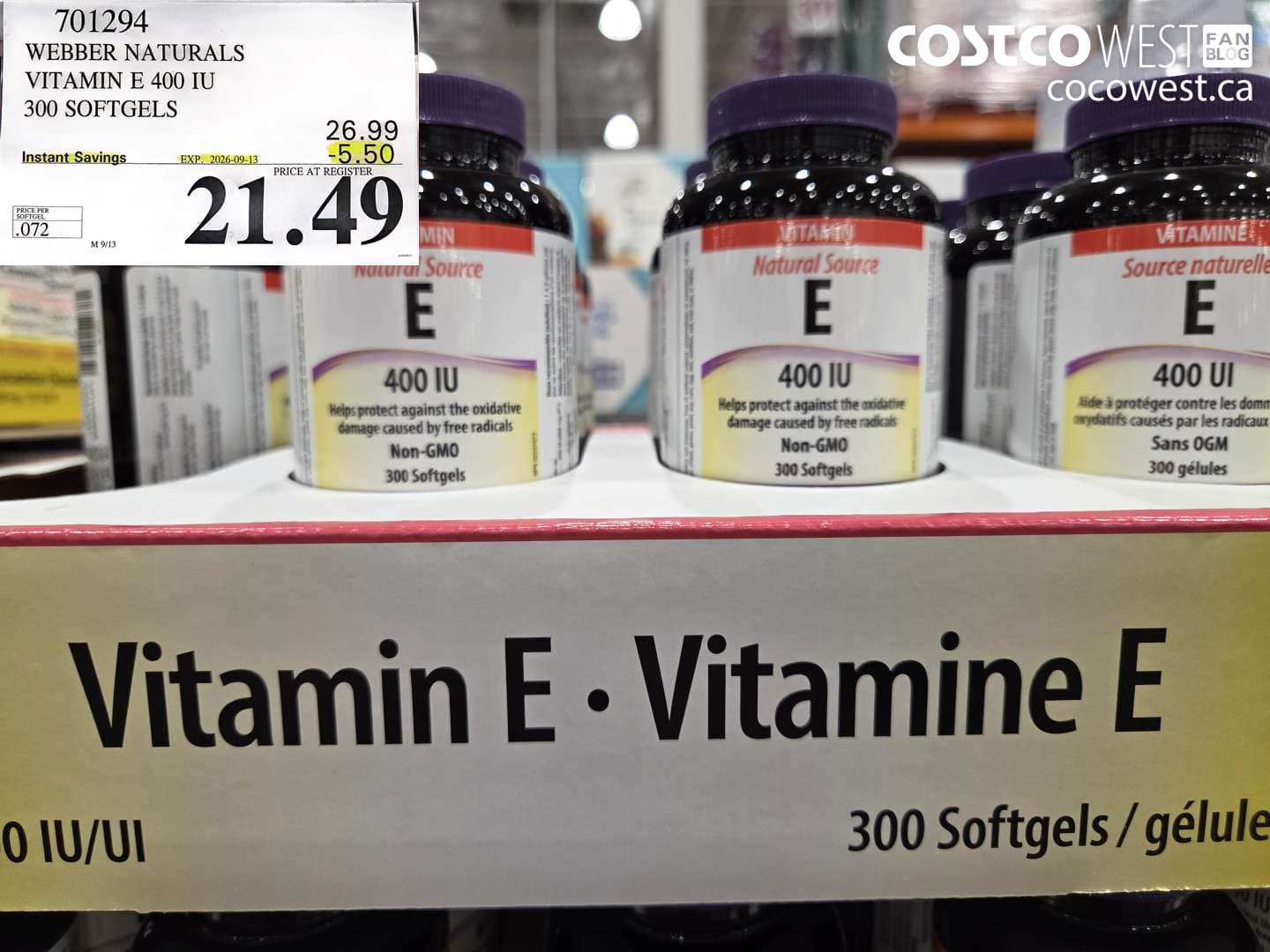 webber naturals vitamin e 400 iu 300 softgels