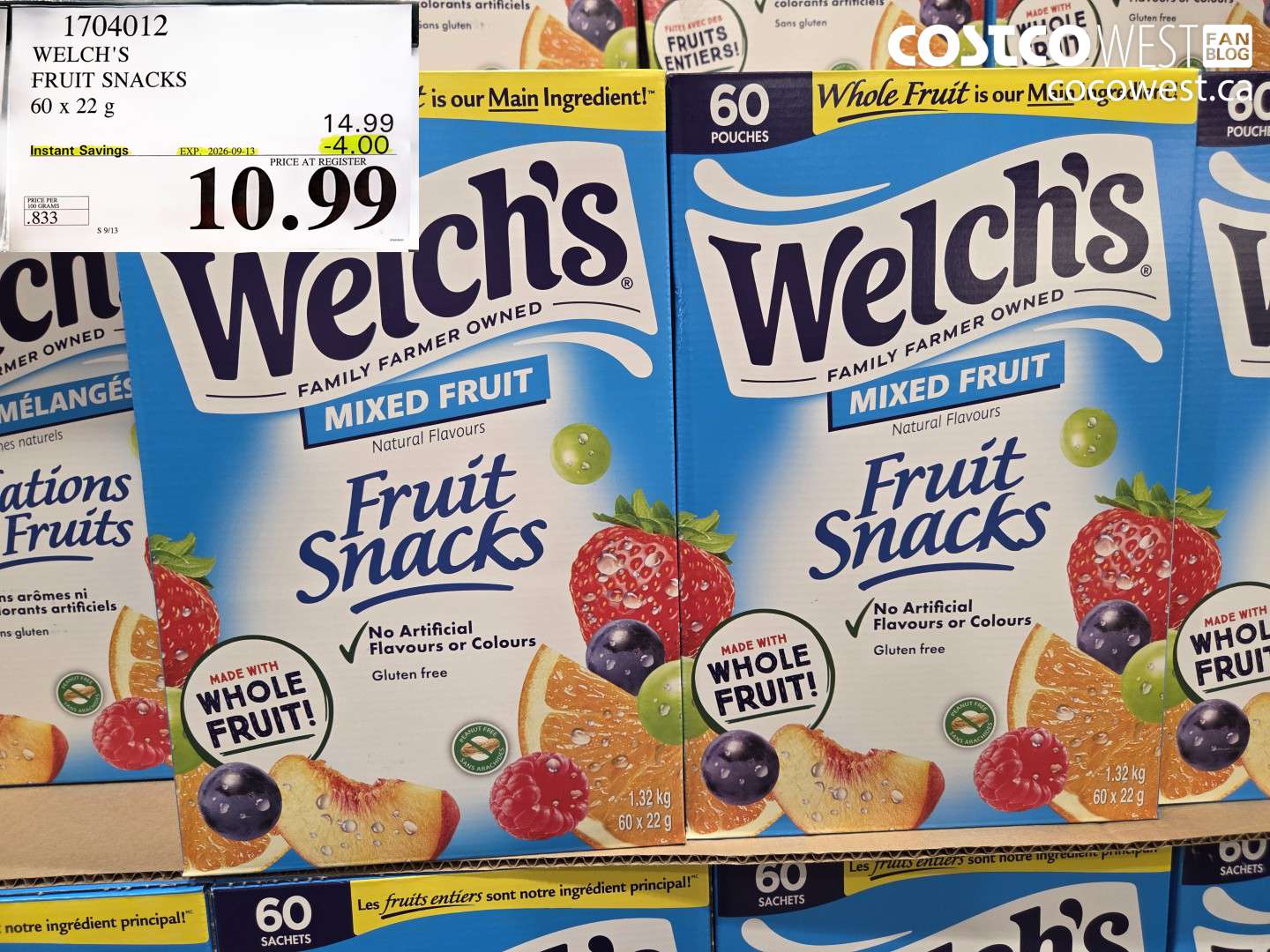 welchs fruit snacks 60 x 22 g