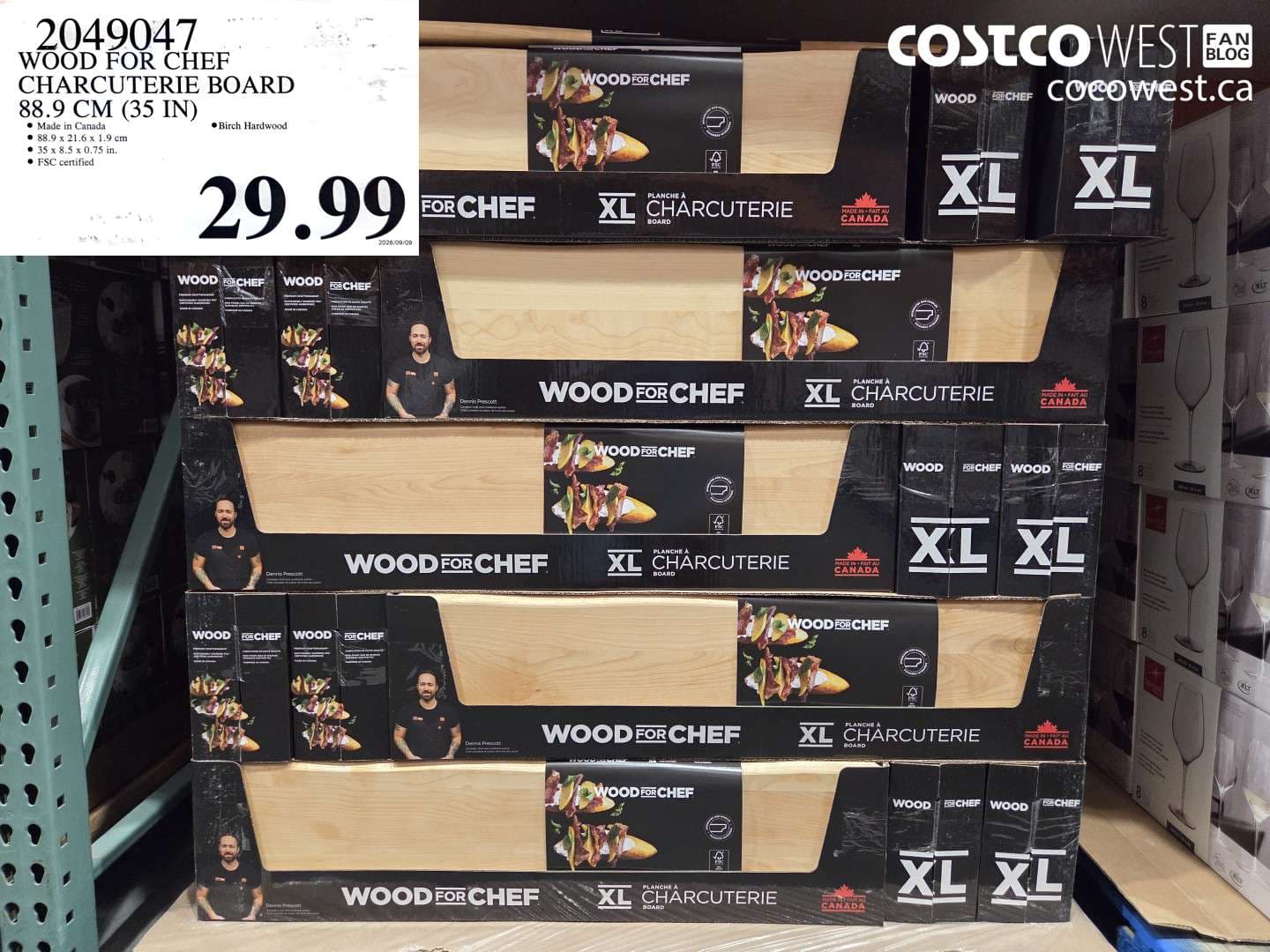 WOOD FOR CHEF CHARCUTERIE BOARD 88.9 CM (35 IN)