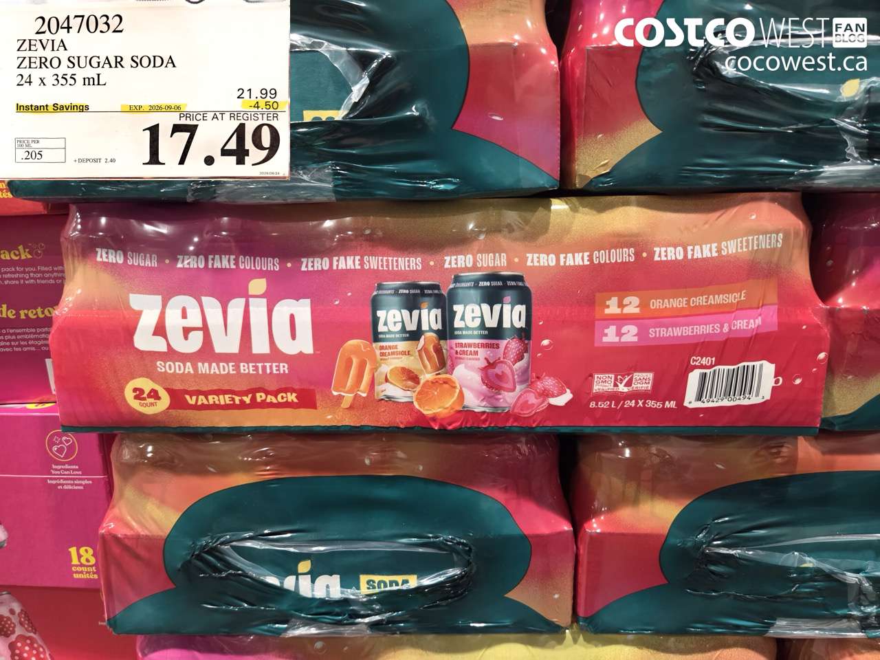 zevia zero sugar soda 24 x 355 ml
