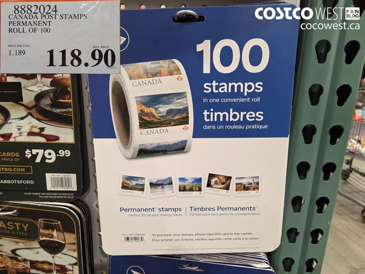 canada post stamps permanent roll of 100