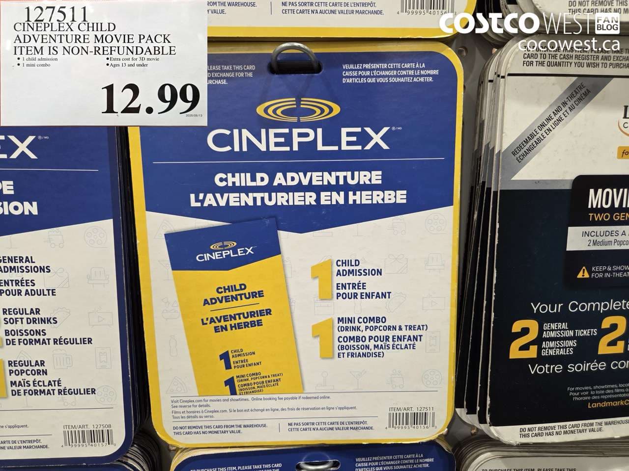 cineplex child adventure movie pack item is nonrefundable