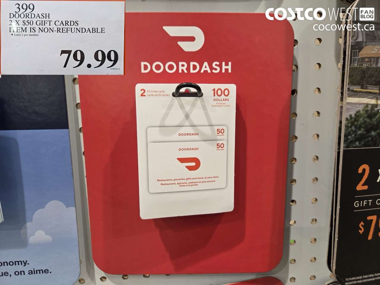 doordash 2 x 50 gift cards item is nonrefundable