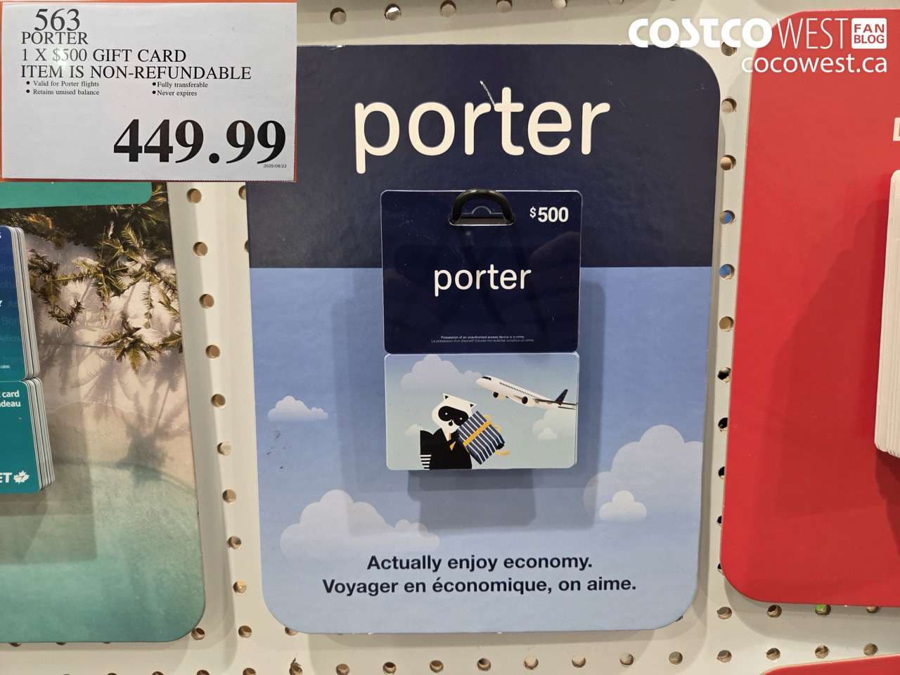 porter 1 x 500 gift card item is nonrefundable