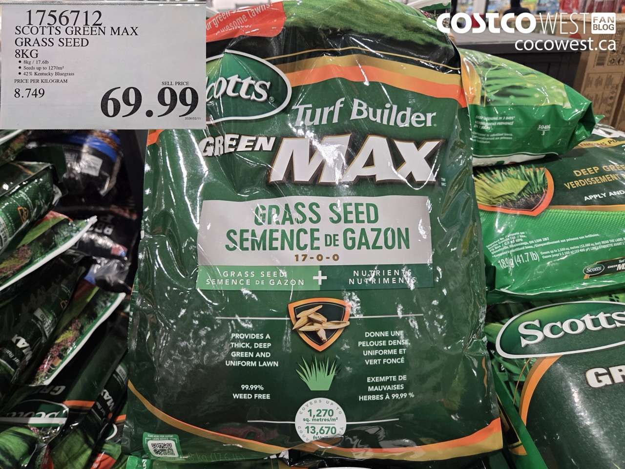 scotts green max grass seed 8kg