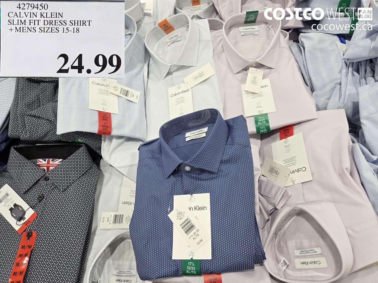 calvin klein slim fit dress shirt mens sizes 1518