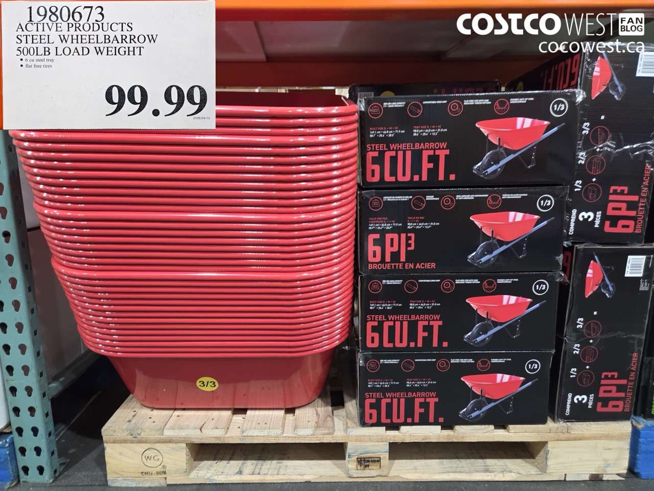 active products steel wheelbarrow 500lb load weight