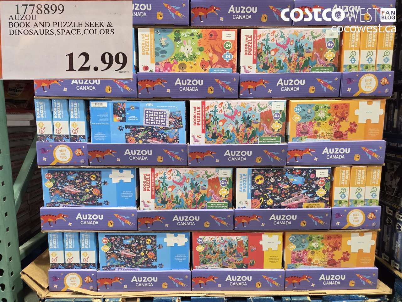 auzou book and puzzle seek dinosaurs space colors