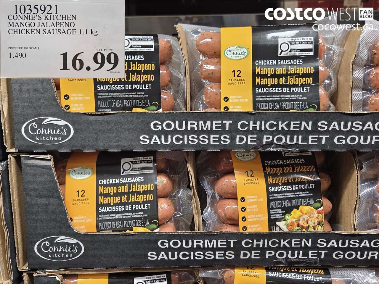 connies kitchen mango jalapeno chicken sausage 11 kg