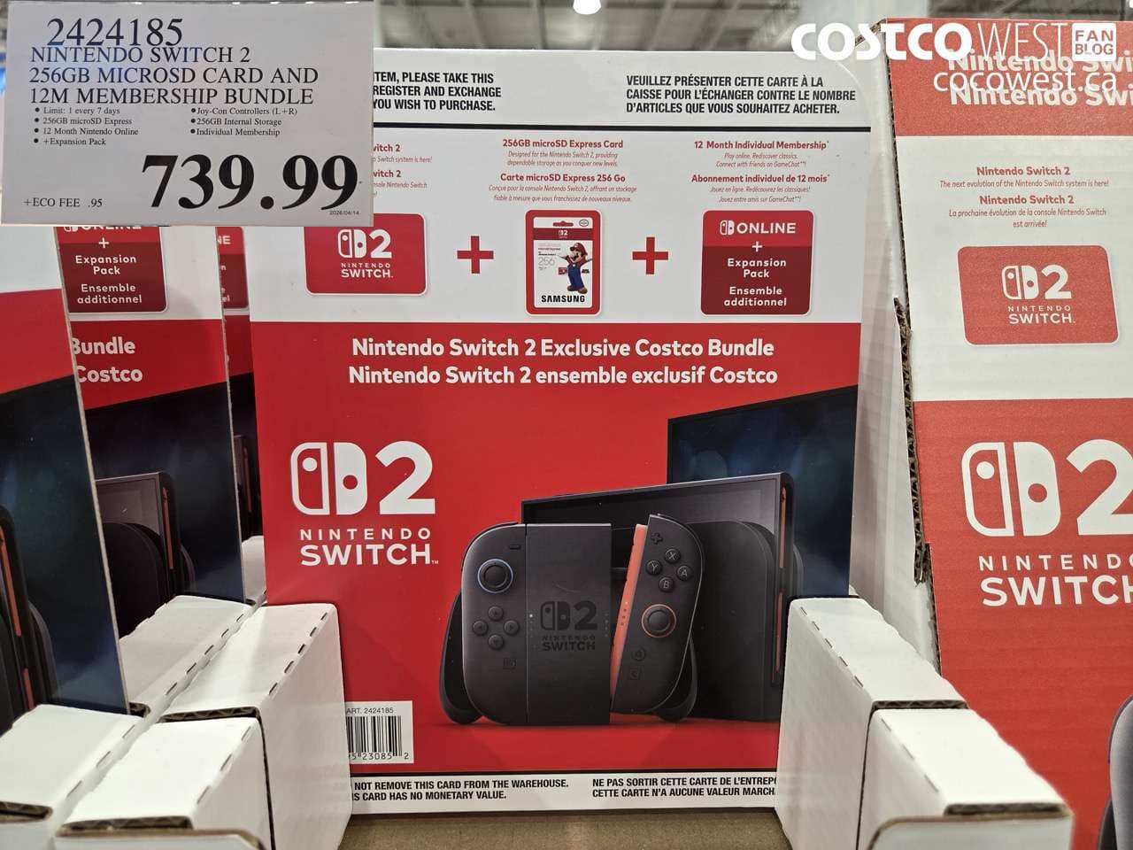 nintendo switch 2 256gb microsd card and 12m membership bundle