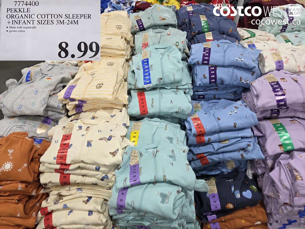 pekkle organic cotton sleeper infant sizes 3m24m