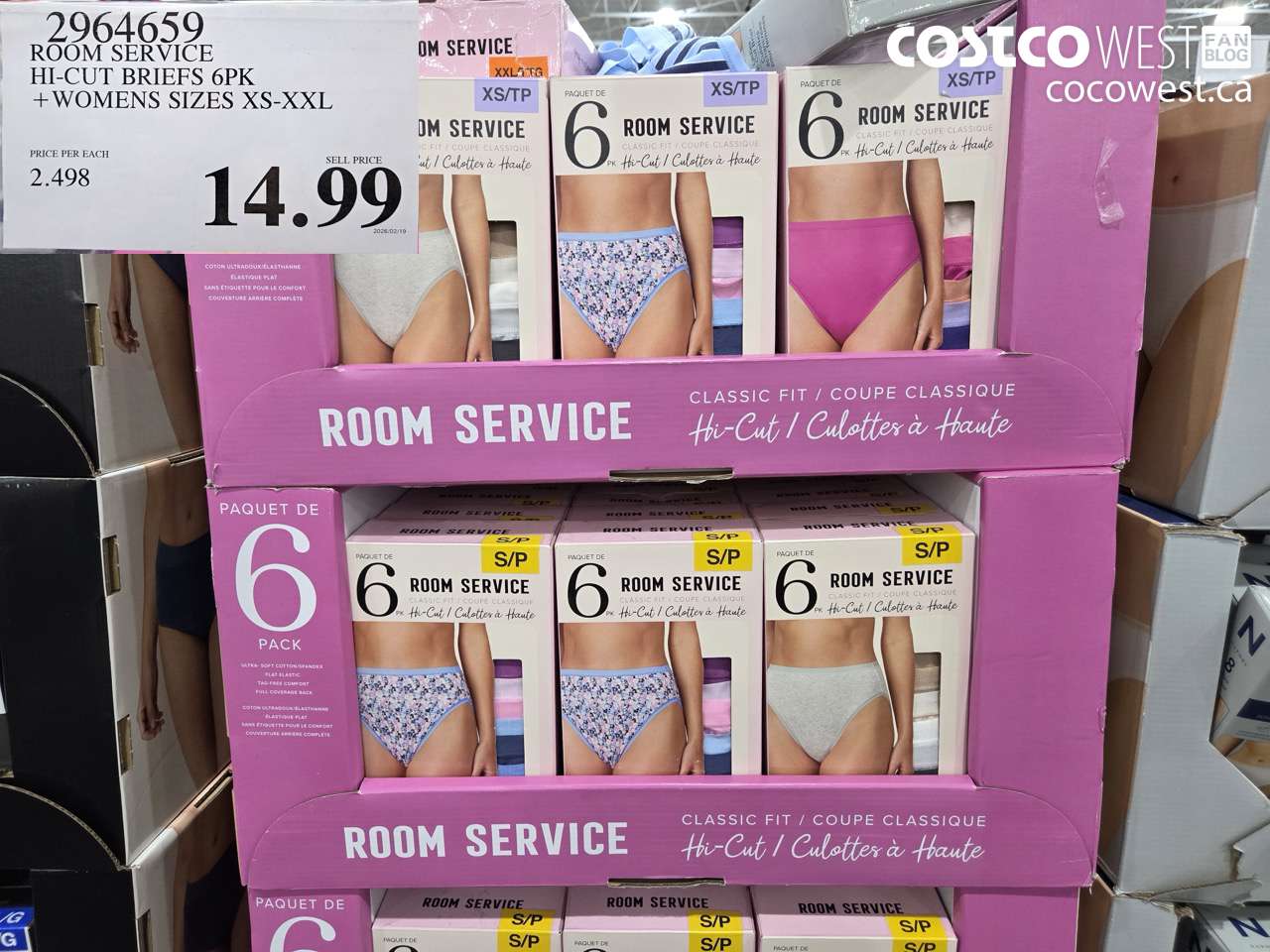 room service hicut briefs 6pk womens sizes xsxxl