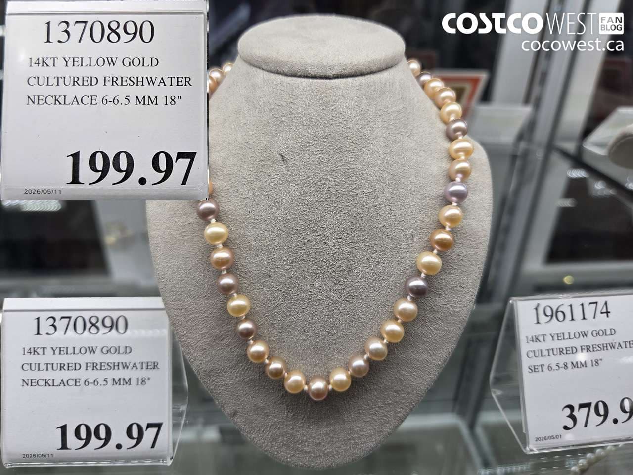 14kt yellow gold cultured freshwater necklace 665 mm