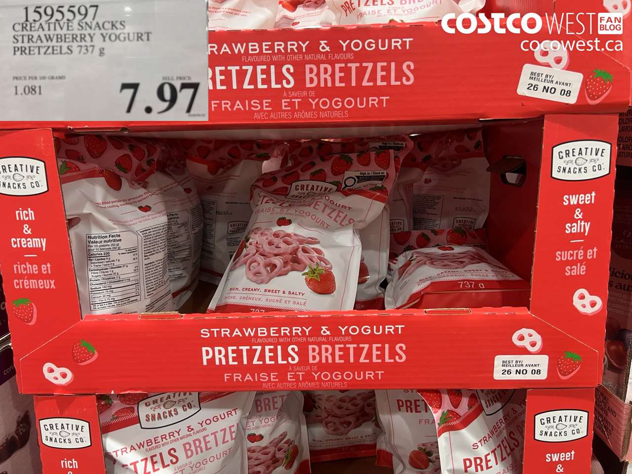 creative snacks strawberry yogurt pretzels 737 g