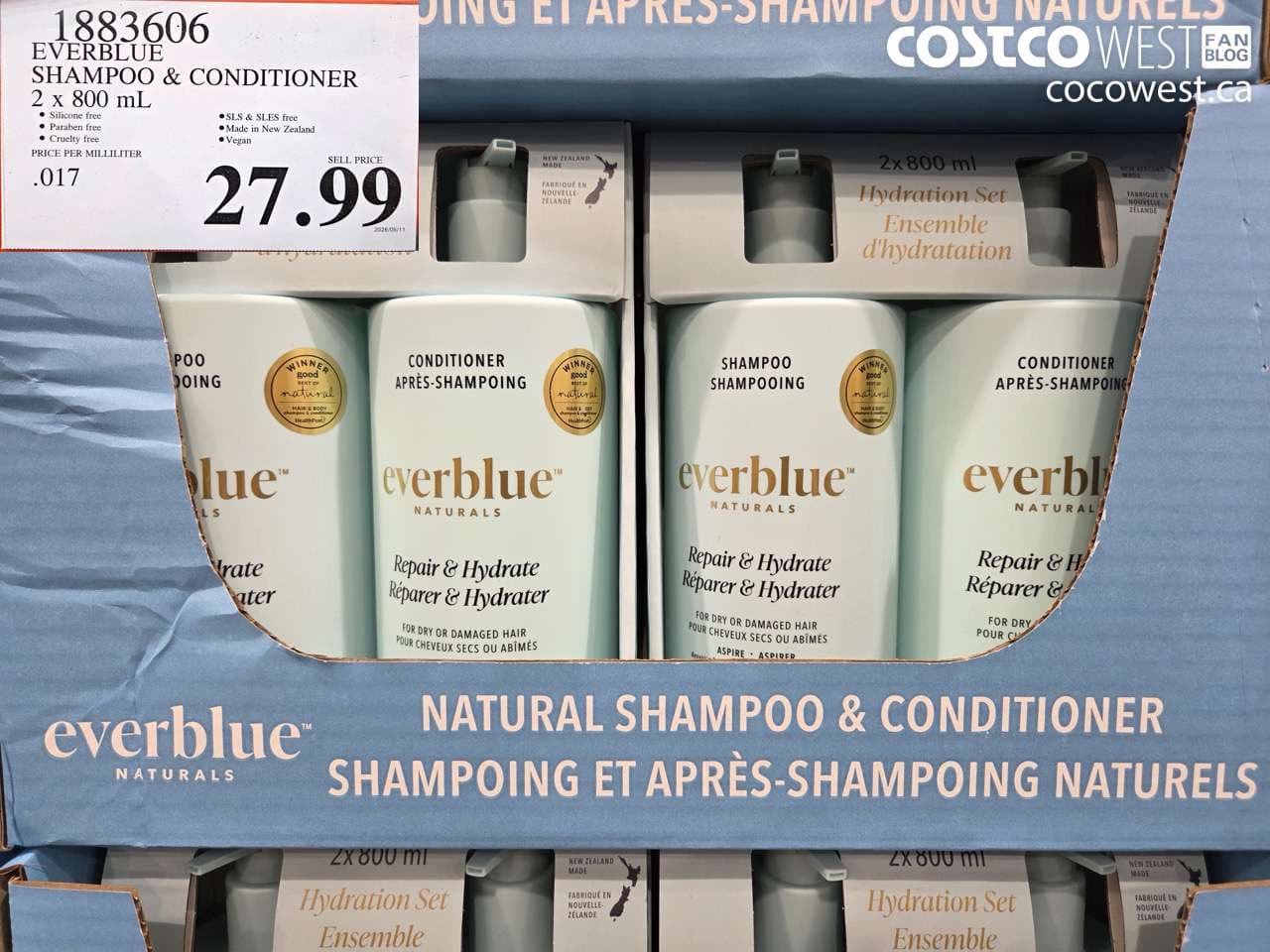 everblue shampoo conditioner 2 x 800 ml
