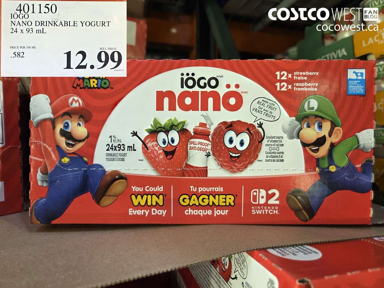 iogo nano drinkable yogurt 24 x 93 ml