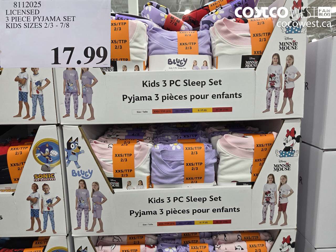 licensed 3 piece pyjama set kids sizes 23 78