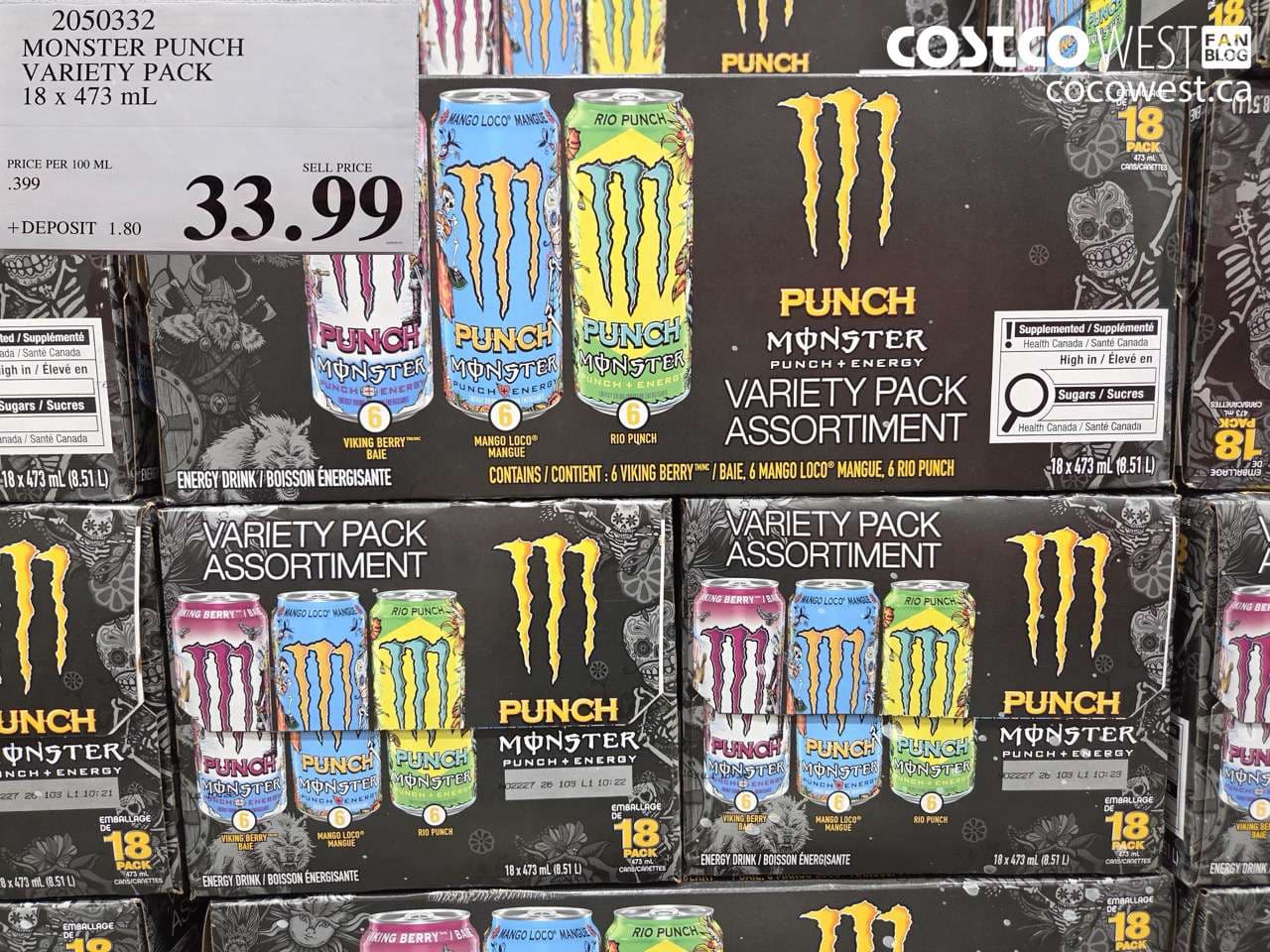 monster punch variety pack 18 x 473 ml
