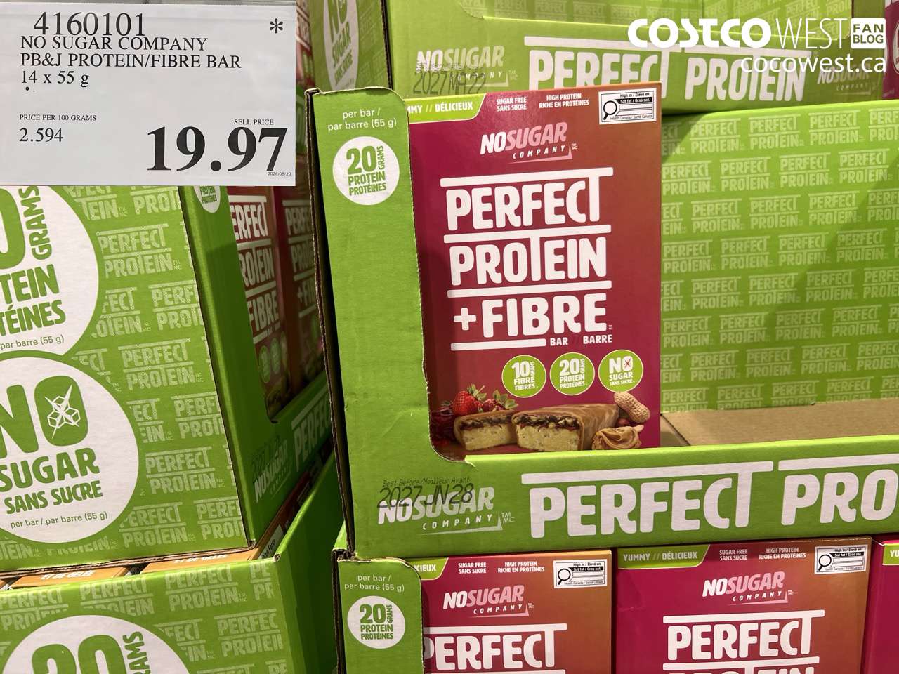 no sugar company pbj proteinfibre bar 14 x 55 g