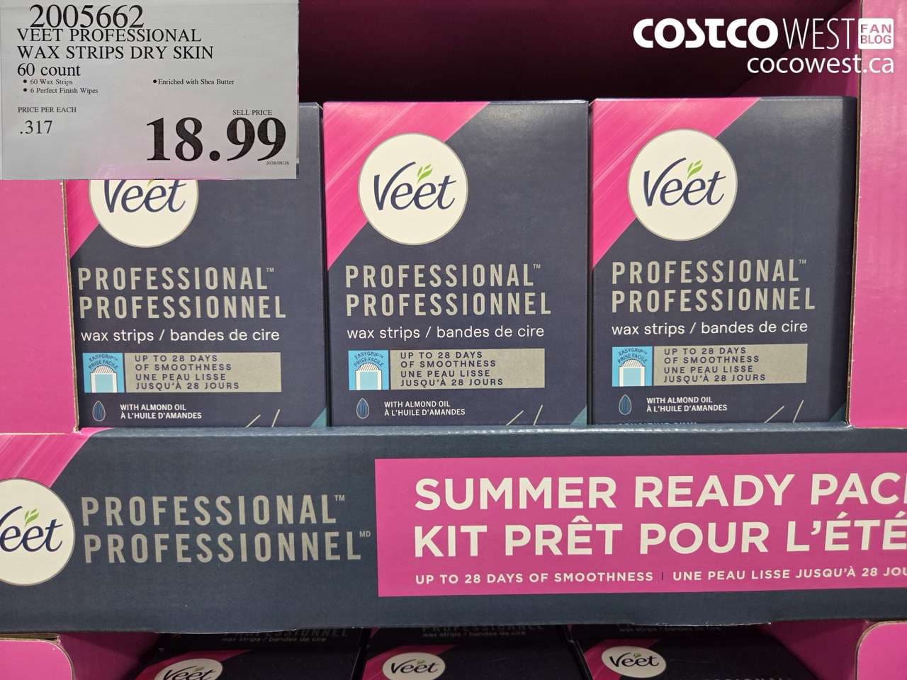 veet professional wax strips dry skin 60 count