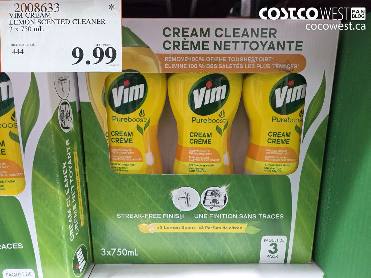 vim cream lemon scented cleaner 3 x 750 ml