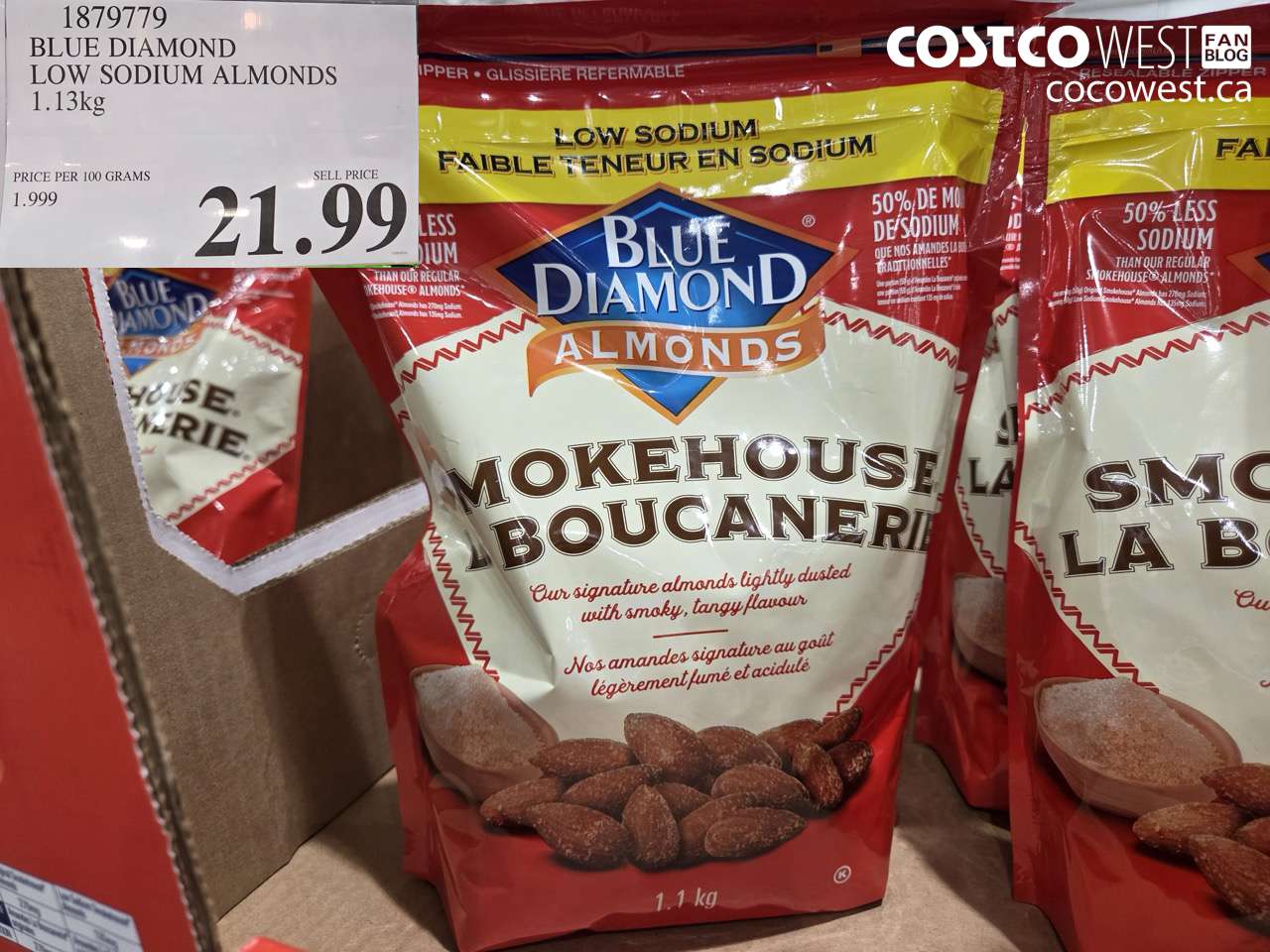 blue diamond low sodium almonds 113kg