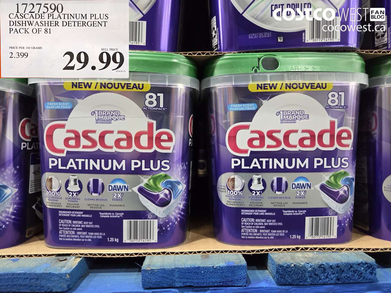 cascade platinum plus dishwasher detergent pack of 81