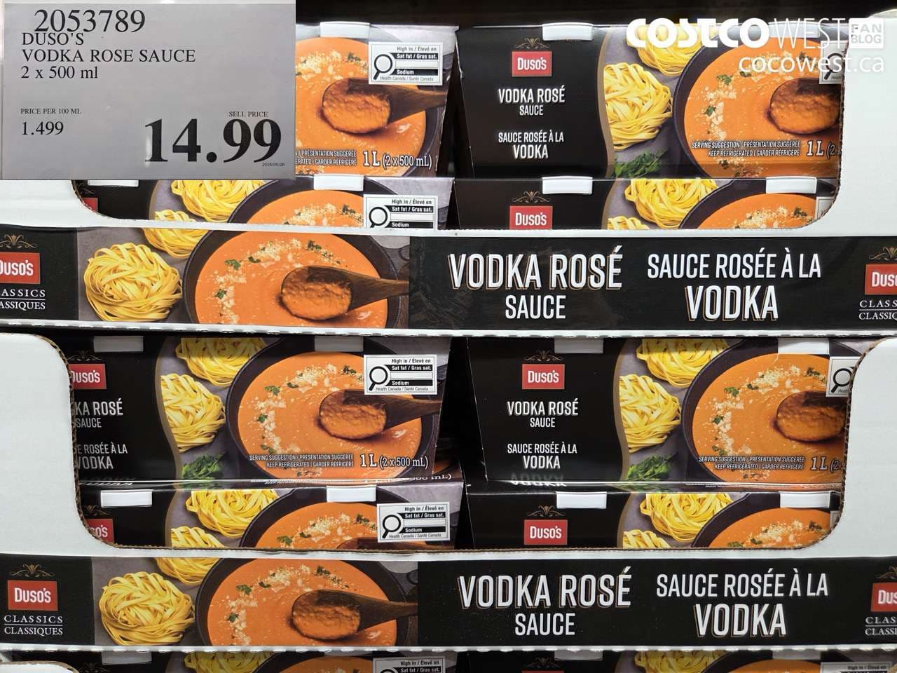 dusos vodka rose sauce 2 x 500 ml