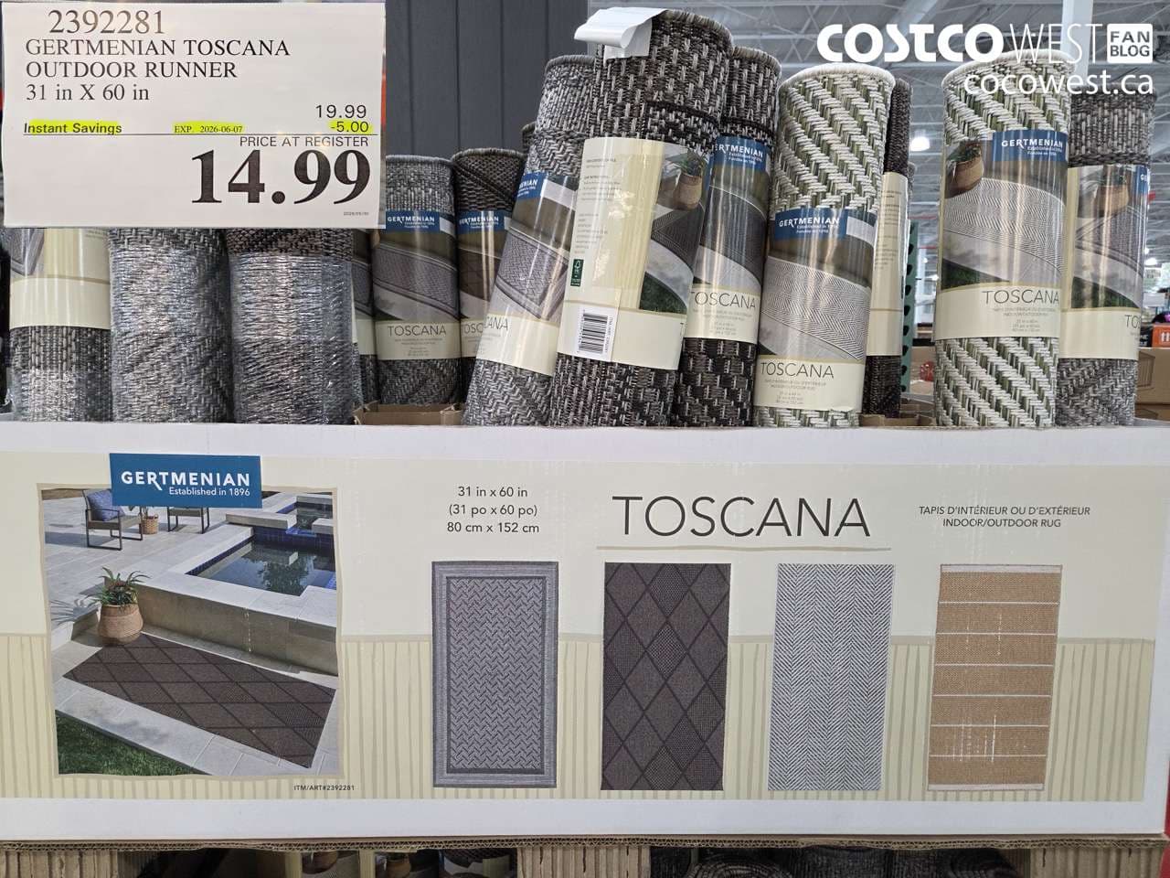GERTMENIAN TOSCANA OUTDOOR RUNNER 31 IN X 60 IN