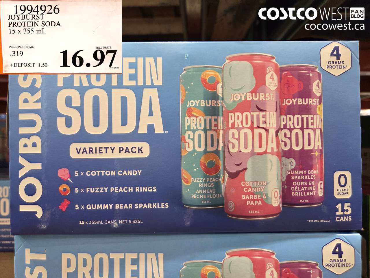 joyburst protein soda 15 x 355 ml