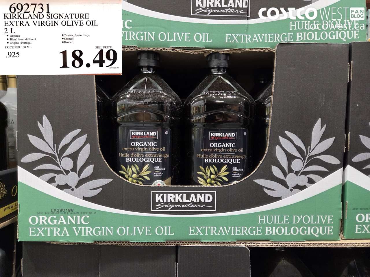 kirkland signature extra virgin olive oil 2 l