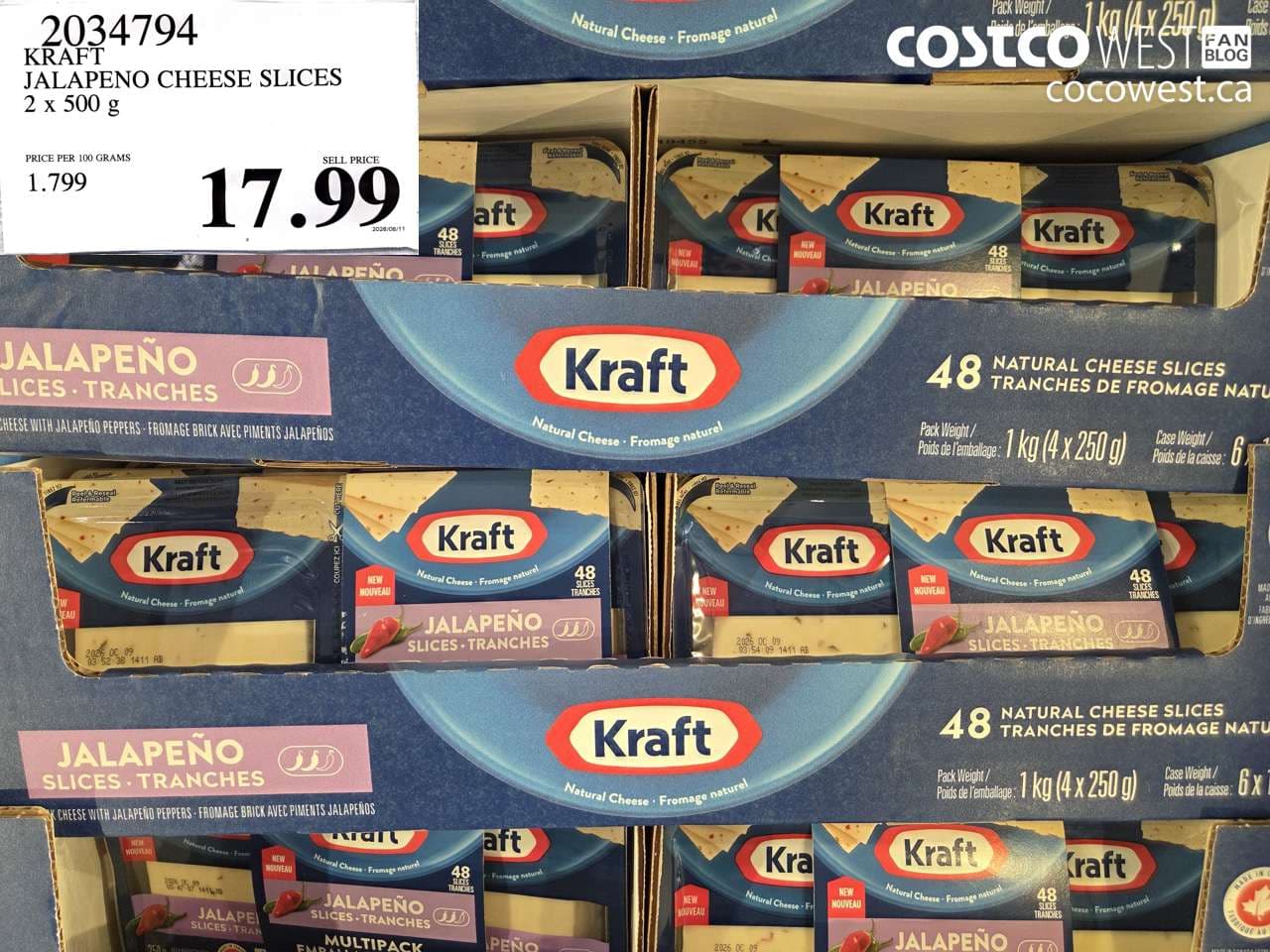 kraft jalapeno cheese slices 2 x 500 g
