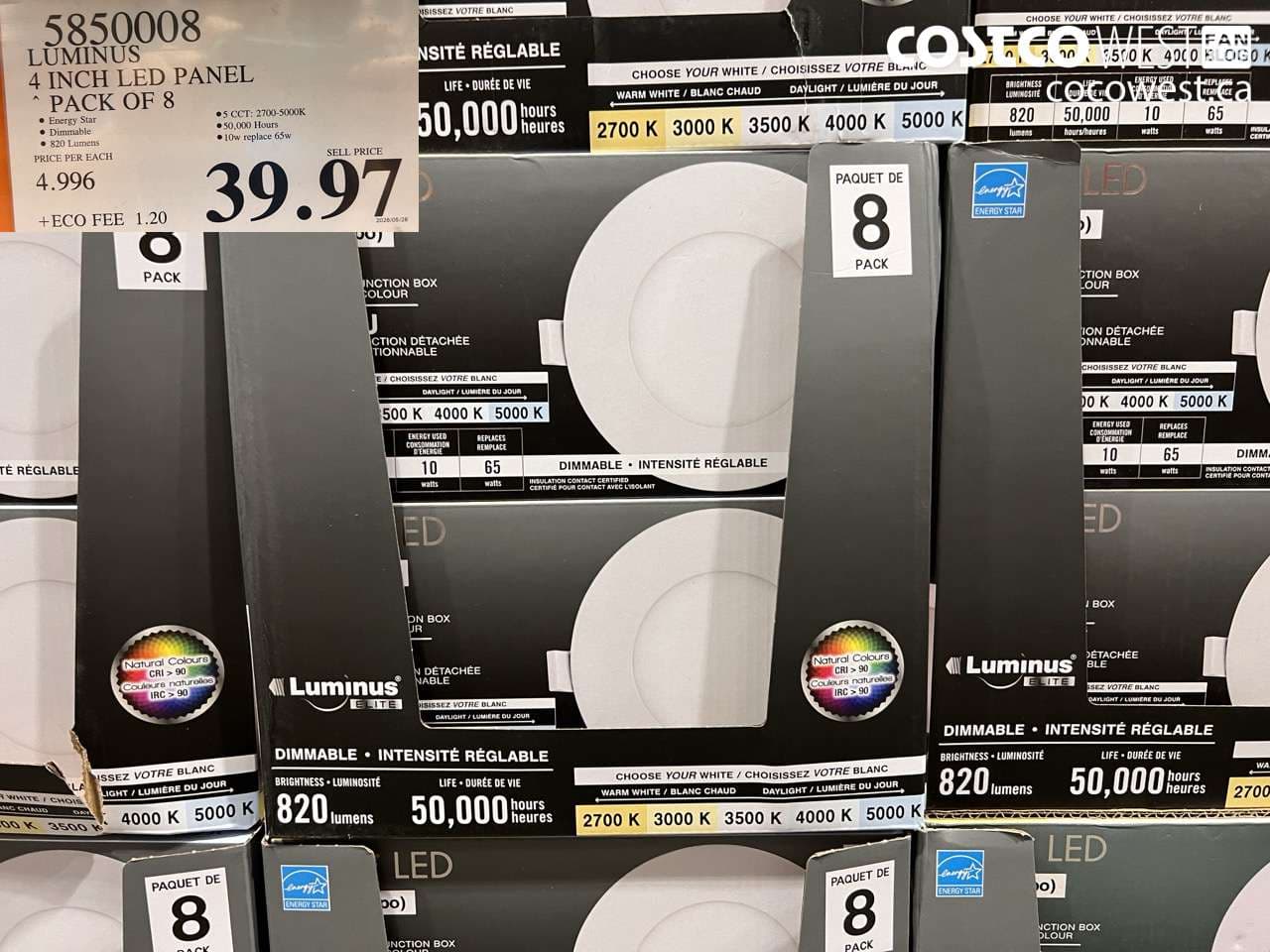 luminus 4 inch led panel pack of 8