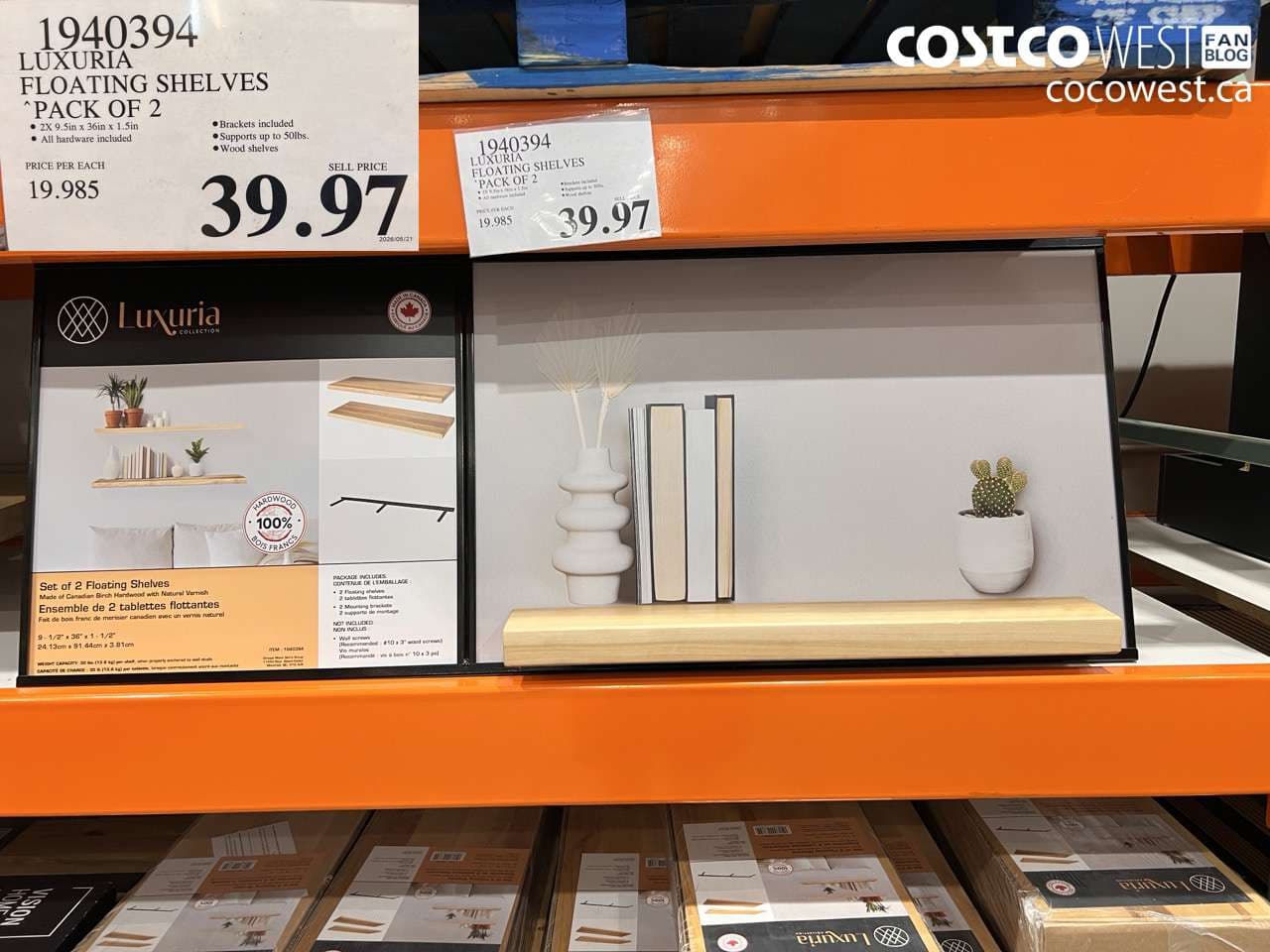 luxuria floating shelves pack of 2